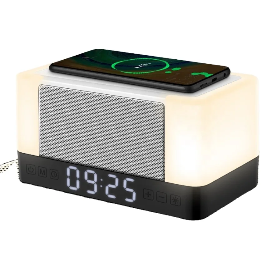 Colorful light bluetooth speaker mobile phone wireless charging with night light atmosphere light desktop speaker alarm clock
Colorful light bluetooth speaker mobile phone wireless charging with night light atmosphere light desktop speaker alarm clock