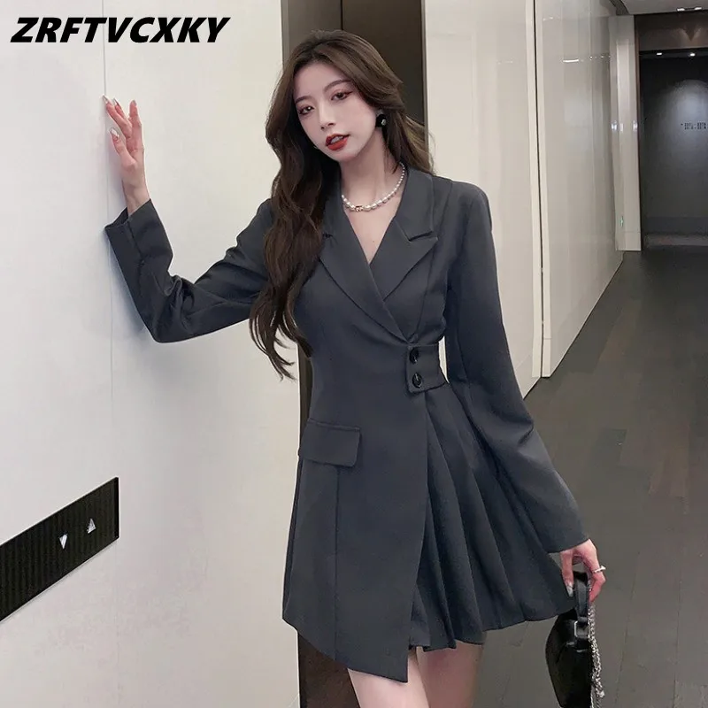 ZRFTVCXKY Elegant Notched Neck Office OL Dresses For Women Autumn Temperament Designer Pleated Brand High-End Mini Dress Female
ZRFTVCXKY Elegant Notched Neck Office OL Dresses For Women Autumn Temperament Designer Pleated Brand High-End Mini Dress Female