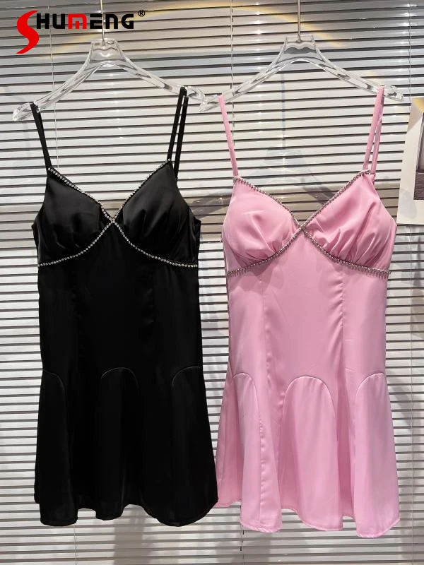 Элегантное платье на бретельках без рукавов, Новинка лета 2022, стразы, облегающее Привлекательное Женское платье средней длины с узкой талие... 
Элегантное платье на бретельках без рукавов, Новинка лета 2022, стразы, облегающее Привлекательное Женское платье средней длины с узкой талие...