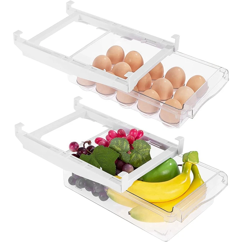 2 Pack Pull Out Fridge Drawer Organizer, Fridge Storage Box Clear Container Food Drinks Eggs Fruit
2 Pack Pull Out Fridge Drawer Organizer, Fridge Storage Box Clear Container Food Drinks Eggs Fruit
