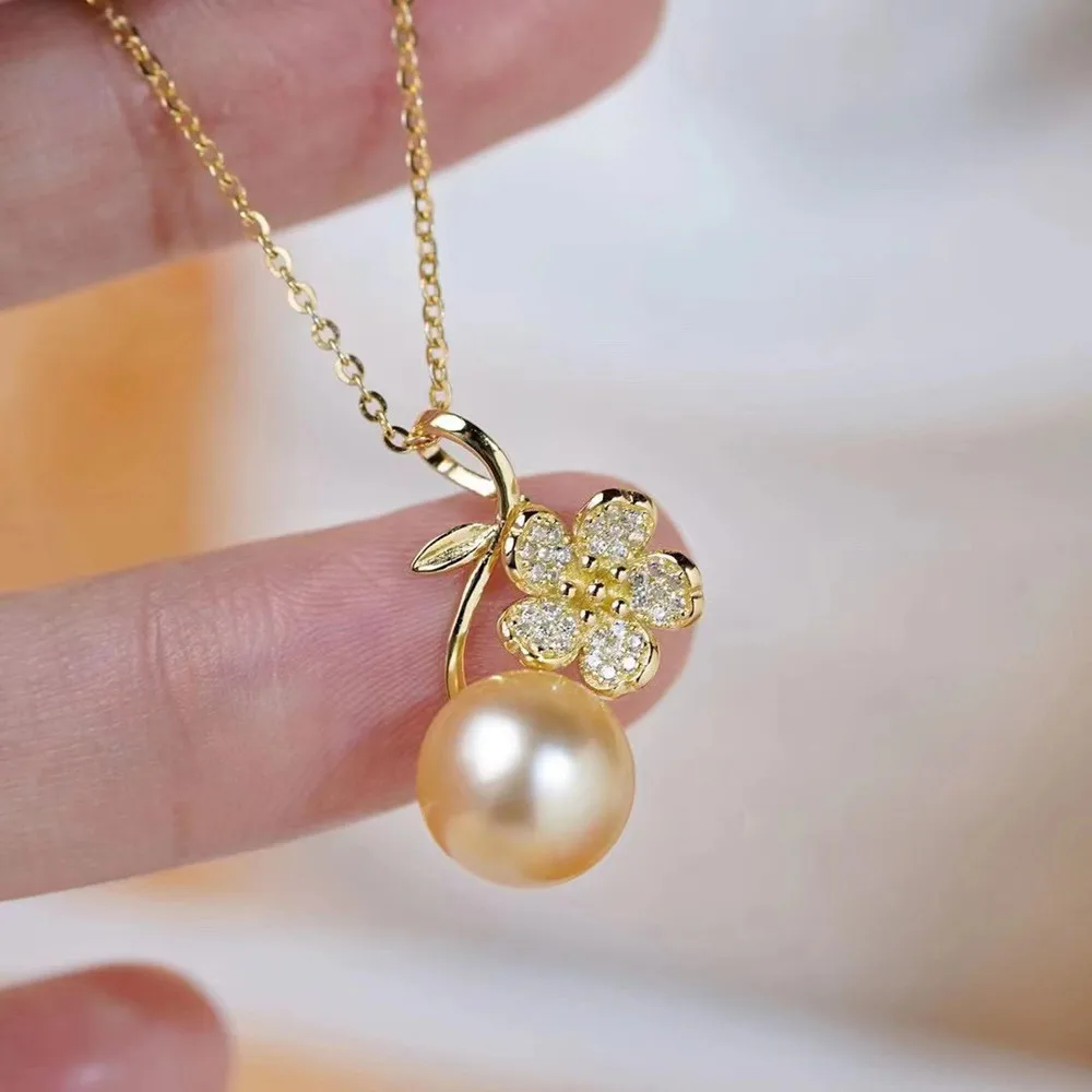 DIY Pearl Accessories S925 Sterling Silver Pendant with Empty Holder Gold Silver Necklace Pendant for Women with 10-13mm Beads
DIY Pearl Accessories S925 Sterling Silver Pendant with Empty Holder Gold Silver Necklace Pendant for Women with 10-13mm Beads