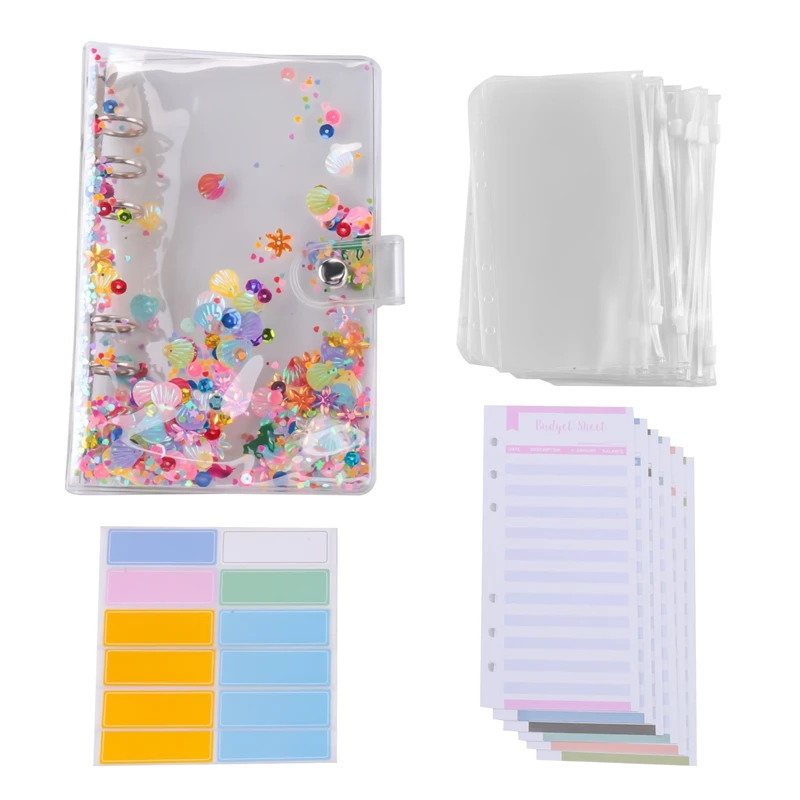 30 Pcs A6 Binder Budget Envelopes PVC Shell Sequins Notebook Cover With Zipper Pockets Budget Sheet For Bill Planner
30 Pcs A6 Binder Budget Envelopes PVC Shell Sequins Notebook Cover With Zipper Pockets Budget Sheet For Bill Planner