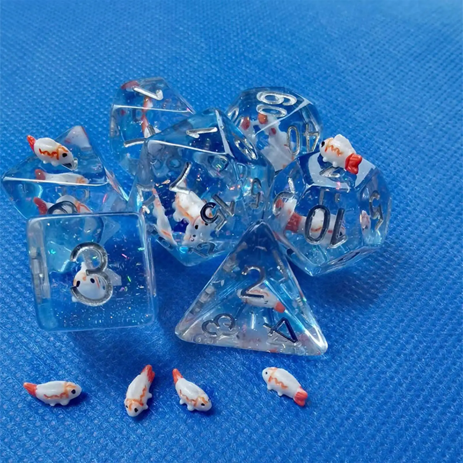 7x Polyhedral Dices Built in Fish Swimming for Entertainment Drinking Prop Board Game
7x Polyhedral Dices Built in Fish Swimming for Entertainment Drinking Prop Board Game