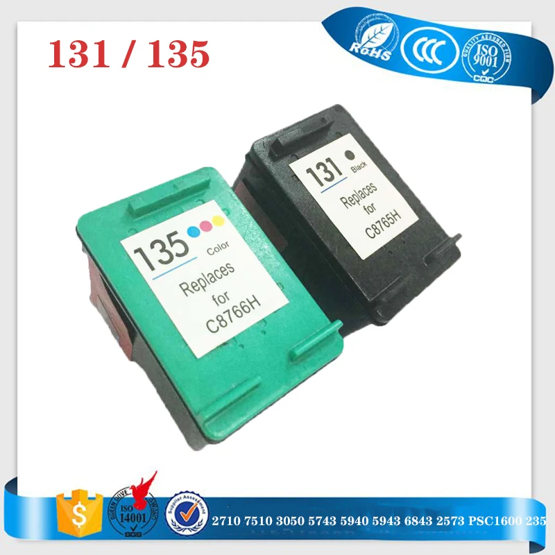 vilaxh 131 135 Ink Cartridge compatible for hp131 135 deskjet printer 2710 7510 3050 5743 5940 5943 6843 2573 PSC1600 2350
vilaxh 131 135 Ink Cartridge compatible for hp131 135 deskjet printer 2710 7510 3050 5743 5940 5943 6843 2573 PSC1600 2350