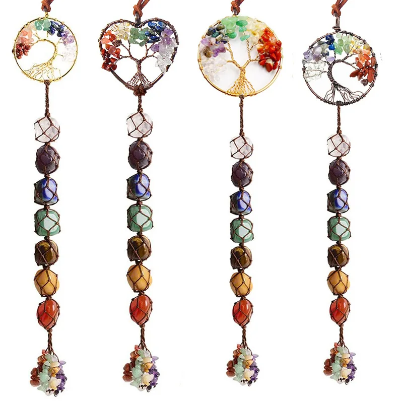 Seven-Color Chakra Crystal Original Stone Pendant Tree of Life Hanging Yoga Jewelry Pendant with Gemstone Hand-woven Pendant
Seven-Color Chakra Crystal Original Stone Pendant Tree of Life Hanging Yoga Jewelry Pendant with Gemstone Hand-woven Pendant