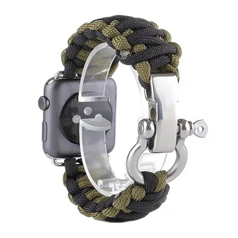 Survival Rope Metal Bolt Clasp Bracelet for iwatch band serie 6 5 4 3 se Sport Strap for apple watch 44mm 40mm 42mm 38mm
Survival Rope Metal Bolt Clasp Bracelet for iwatch band serie 6 5 4 3 se Sport Strap for apple watch 44mm 40mm 42mm 38mm