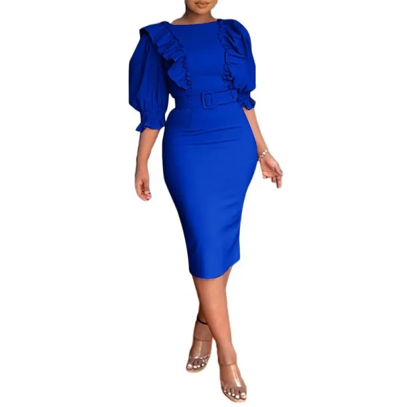 African Dresses For Women Solid Fungus Edge Fashion Office Mid Length Dresses Stretch Elegant Party African Clothing New Summer
African Dresses For Women Solid Fungus Edge Fashion Office Mid Length Dresses Stretch Elegant Party African Clothing New Summer