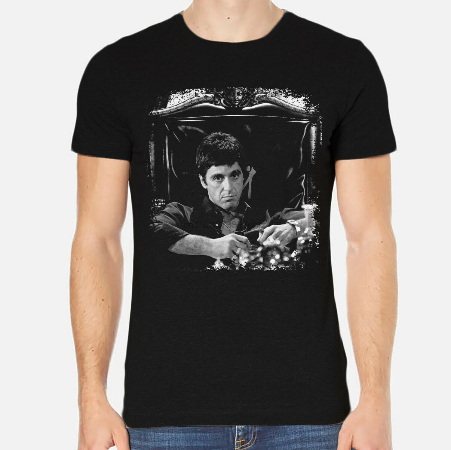 

Al Pacino Tony Montana Scarface Celebrities Men T-Shirt Tee Clothing 2019 New 100% Cotton T Shirts Men Top Tee Plus Size