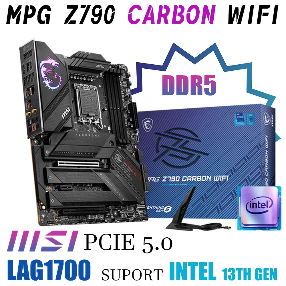 

MSI MPG Z790 CARBON WIFI LGA1700 Motherboard DDR5 (OC)7600 Z790 Mainboard 128G Support Intel 12th 13th Gen Wifi 6E ATX