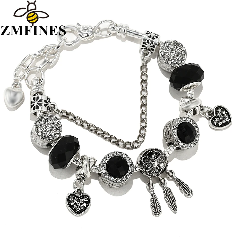 Luxury Black Crystal Charm Beads Pendants DIY Snake Chain Charm Bracelet For Women Children Fashion Jewelry Dropshipping
Luxury Black Crystal Charm Beads Pendants DIY Snake Chain Charm Bracelet For Women Children Fashion Jewelry Dropshipping