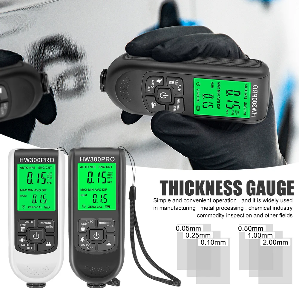 HW-300PRO Coating Thickness Gauge Digital Display 0-2000um Car Coating Thickness Tester Paint Film Powder Thickness Gauge Tester
HW-300PRO Coating Thickness Gauge Digital Display 0-2000um Car Coating Thickness Tester Paint Film Powder Thickness Gauge Tester