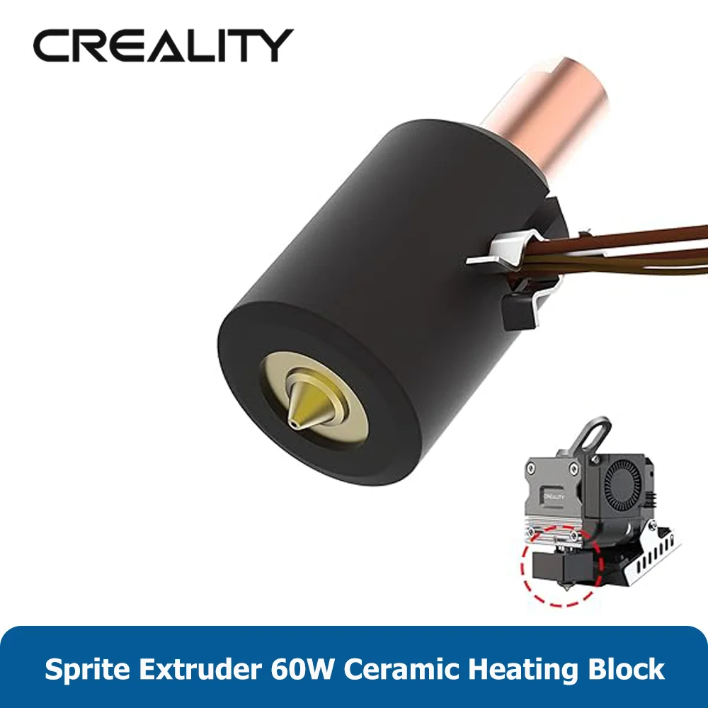 Creality Sprite Extruder 60W 300℃ Ceramic Heating Block Upgrade Replacement Kit for Ender 3 S1 Pro / Ender 3 S1 / CR10 Smart Pro
Creality Sprite Extruder 60W 300℃ Ceramic Heating Block Upgrade Replacement Kit for Ender 3 S1 Pro / Ender 3 S1 / CR10 Smart Pro