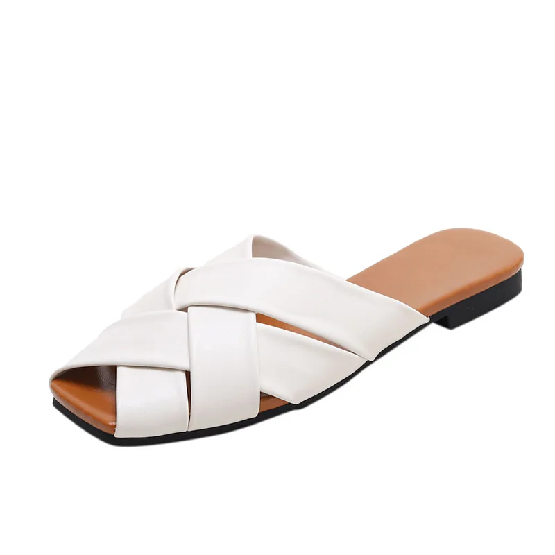 Summer Slipper for Women Soft Leather Black Slippers White Beach Shoes Outdoor Slippers Large Size 42 43 Square Head Solid Color
Summer Slipper for Women Soft Leather Black Slippers White Beach Shoes Outdoor Slippers Large Size 42 43 Square Head Solid Color