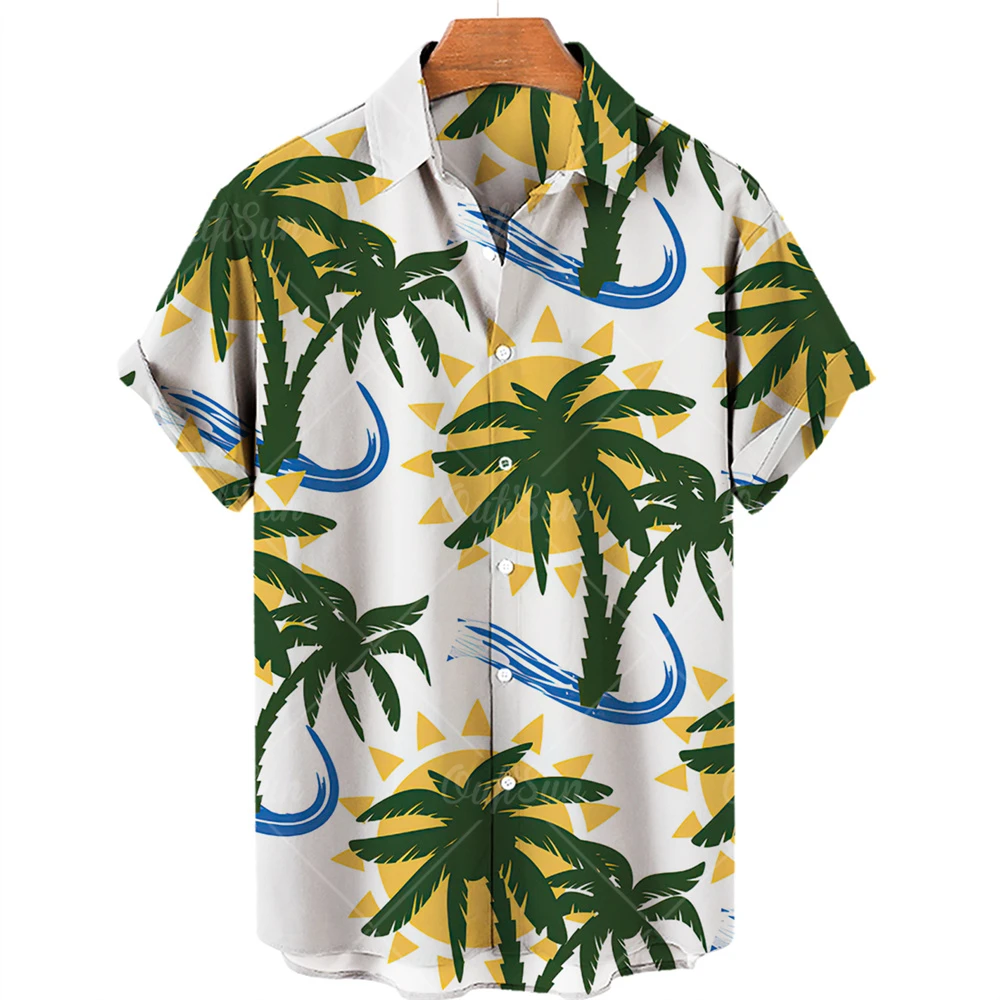 Coconut tree men Hawaiian shirt fashion casual button Hawaiian print beach short-sleeved quick-drying top S-5XL
Coconut tree men Hawaiian shirt fashion casual button Hawaiian print beach short-sleeved quick-drying top S-5XL