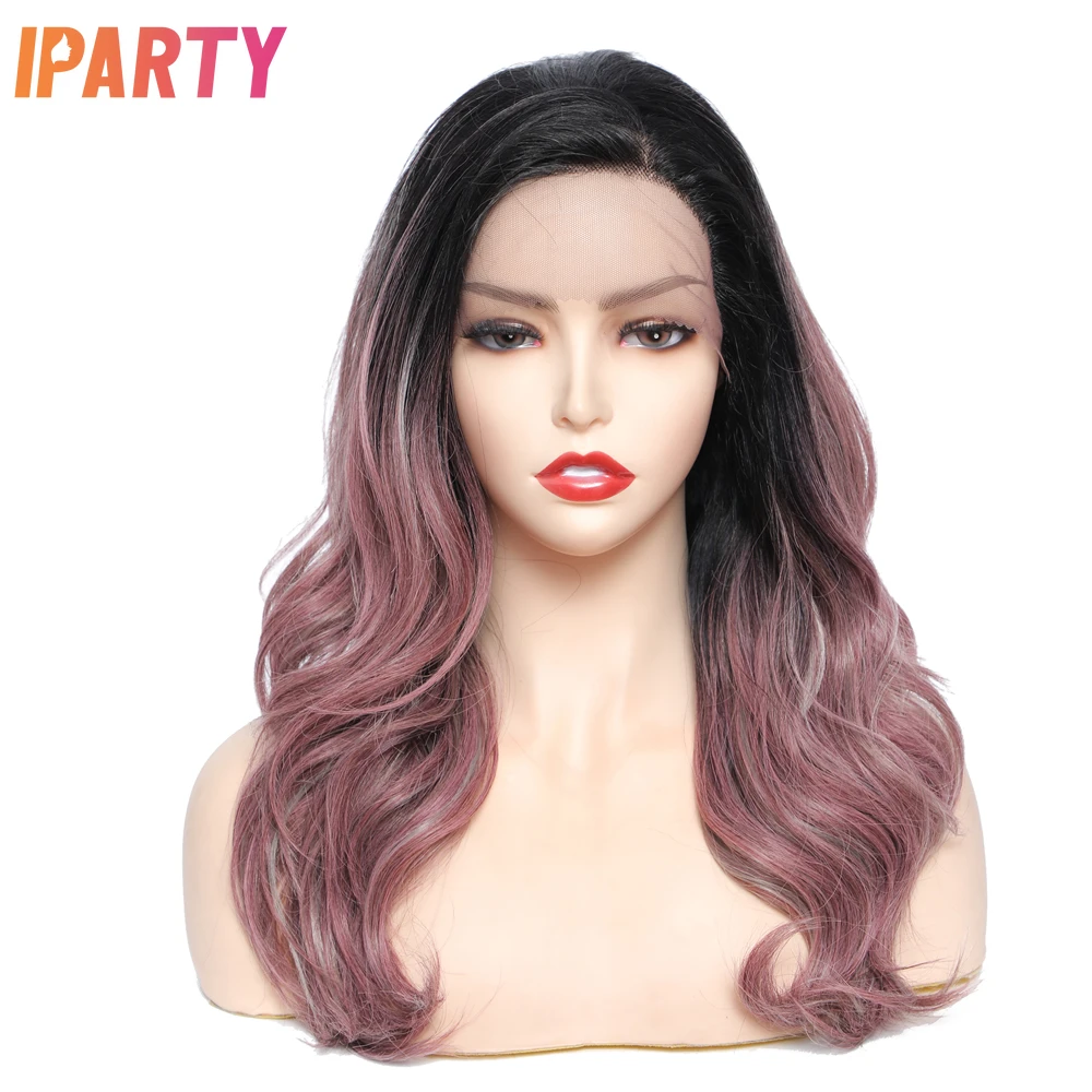 Iparty Synthetic Lace Front Side Part Wavy Wigs 22 Inches Ombre Light Purple Heat Resistant Fibers Wig Multi Color Daily 
Iparty Synthetic Lace Front Side Part Wavy Wigs 22 Inches Ombre Light Purple Heat Resistant Fibers Wig Multi Color Daily