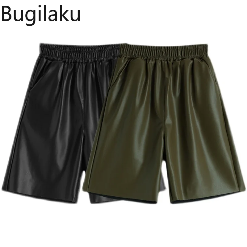Женские широкие брюки Bugilaku из искусственной кожи, простые повседневные универсальные штаны до колена с завышенной талией и карманами
Женские широкие брюки Bugilaku из искусственной кожи, простые повседневные универсальные штаны до колена с завышенной талией и карманами