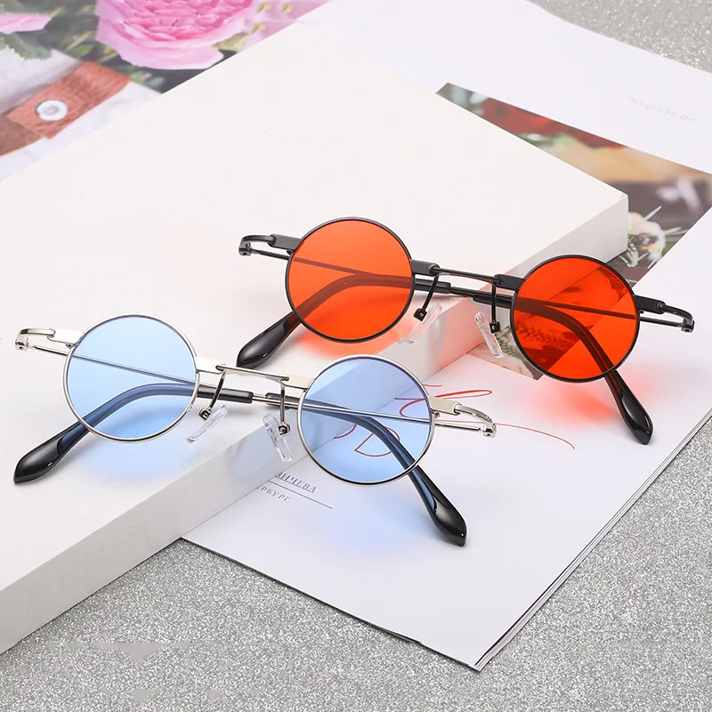 Маленькие круглые солнцезащитные очки для женщин и мужчин UV400 металлические