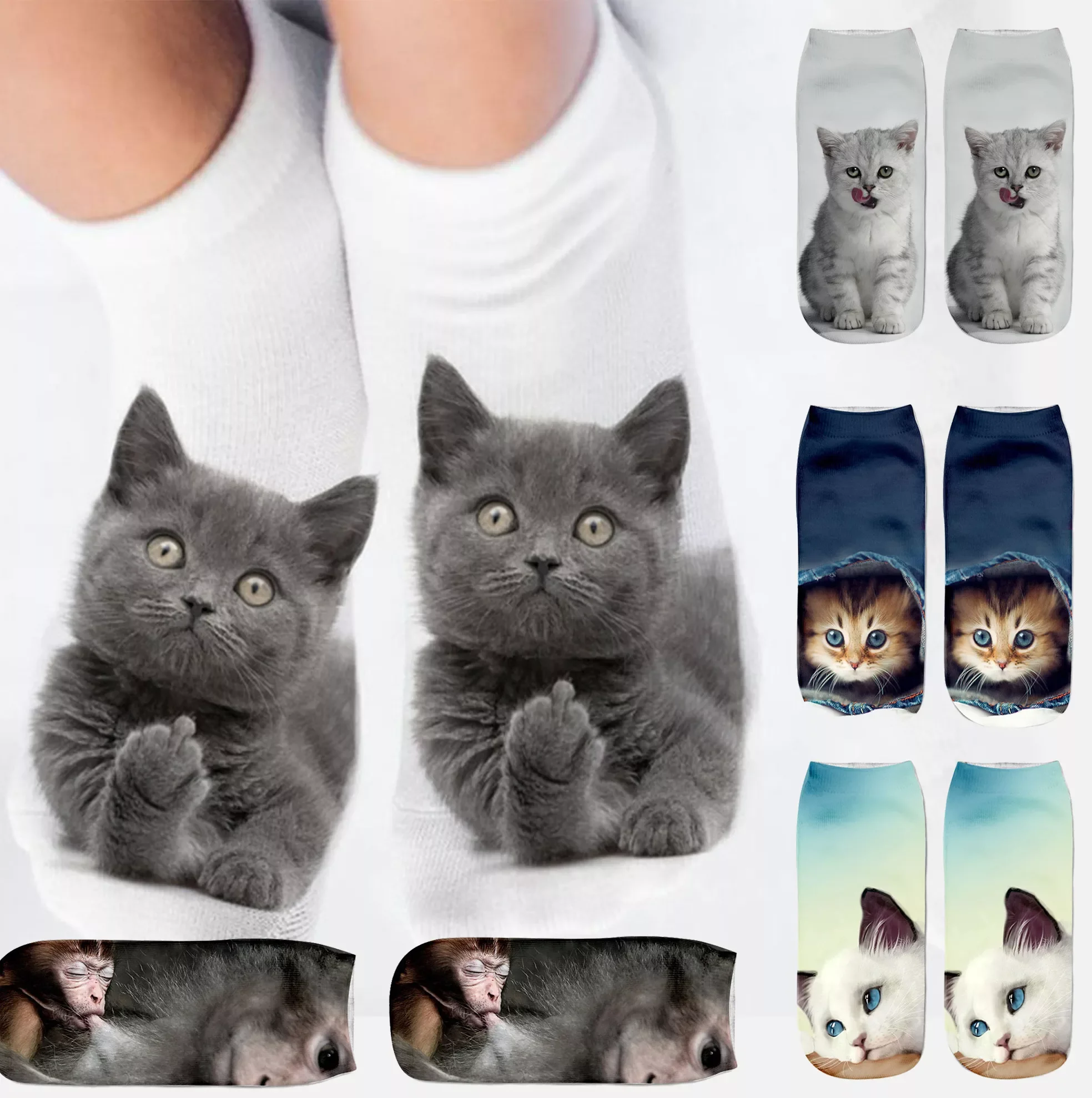 Cartoon Cat Sock 3D Cat Printed Cotton Anklet Socks Low Cut Sports Sock Cute Designer Women Girl Casual Socks
Cartoon Cat Sock 3D Cat Printed Cotton Anklet Socks Low Cut Sports Sock Cute Designer Women Girl Casual Socks