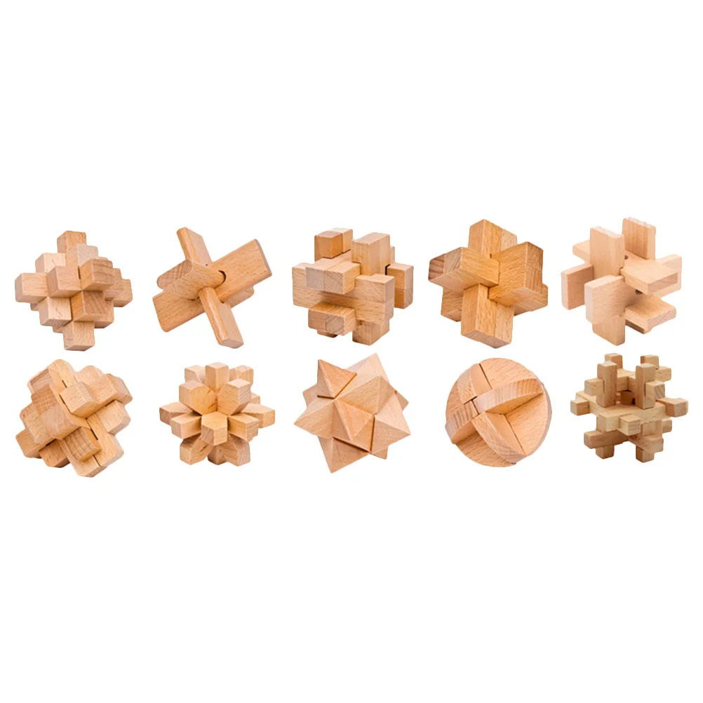 

1 Set Brain Teasers Wooden Puzzle Test Disentanglement Puzzle Unlock Interlock Toys for Kids Gifts