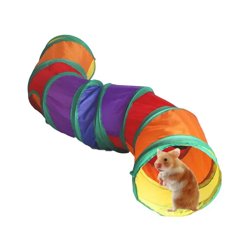 

Guinea Pig Tunnel 2 Way Play And Rest Small Animal Tunnel Cozy And Fun Guinea Rainbow-Colored Pig Accessories And Toys