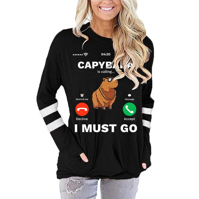 Gym Is Calling Capybara Tshirt Funny Y2K Aesthetic Sweatshirt Long-sleeved Casual Ladies Tees O-neck Personality Tops Clothes
Gym Is Calling Capybara Tshirt Funny Y2K Aesthetic Sweatshirt Long-sleeved Casual Ladies Tees O-neck Personality Tops Clothes