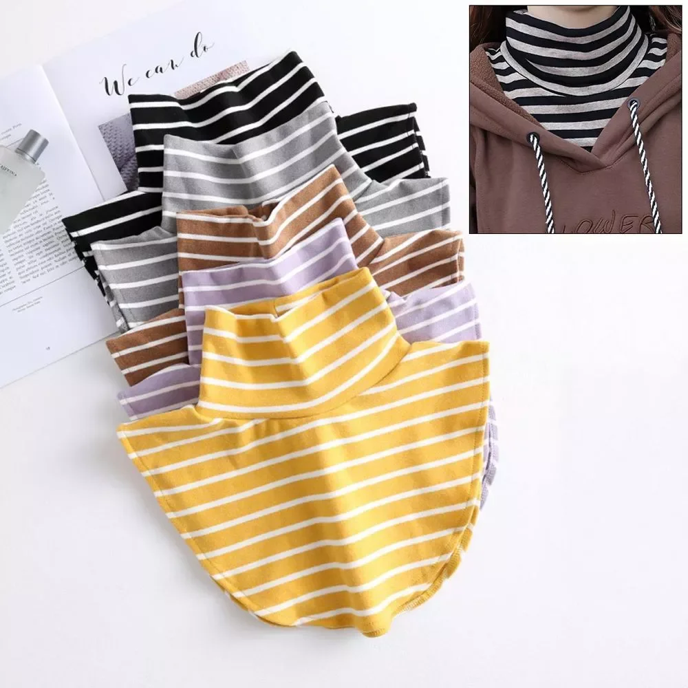 Unisex Autumn Winter Stripe Fake Collar Cotton Turtleneck Windproof Scarves Wraps Shirt Collar Lapel Top Detachable Clothes
Unisex Autumn Winter Stripe Fake Collar Cotton Turtleneck Windproof Scarves Wraps Shirt Collar Lapel Top Detachable Clothes