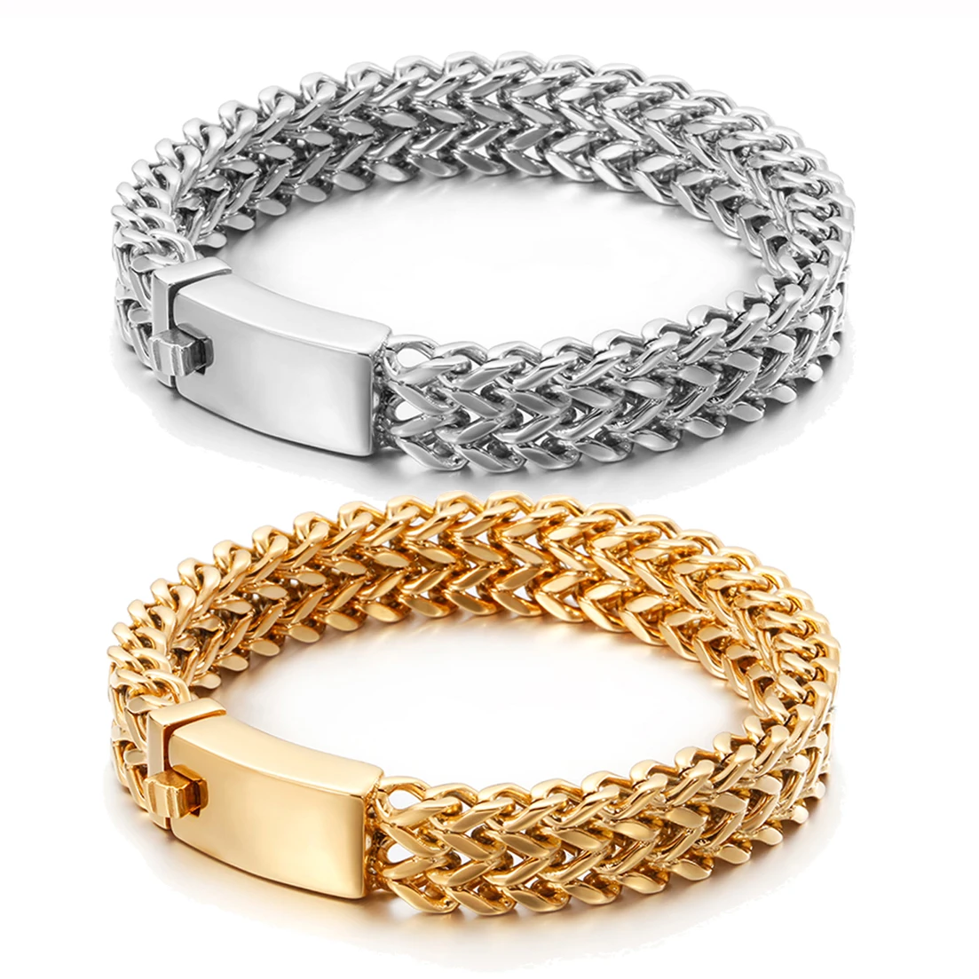 New Fashion Silver/Gold Tone Curb Cuban Chain Bracelet Classic 316L Stainless Steel 12mm Wide For Men Jewelry Gift
New Fashion Silver/Gold Tone Curb Cuban Chain Bracelet Classic 316L Stainless Steel 12mm Wide For Men Jewelry Gift