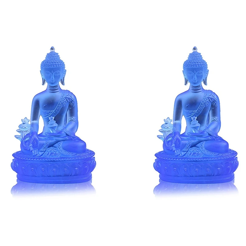 2X Tibetan Medicine Buddha Statue,Translucent Resin Buddha Sculpture Meditation Decor Spiritual Decor Collectible -Blue
2X Tibetan Medicine Buddha Statue,Translucent Resin Buddha Sculpture Meditation Decor Spiritual Decor Collectible -Blue