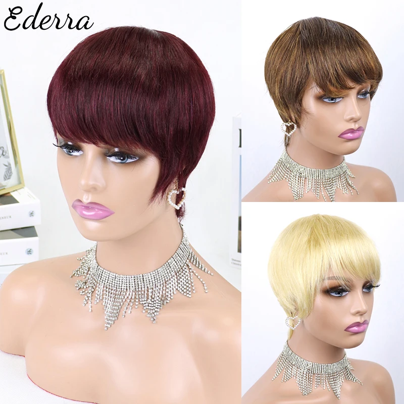 brazilian Remy Short Straight Human Hair Wigs Pixie Cut For Black Women Side Part With Bang Black Honey Blonde Burgundy Brown
brazilian Remy Short Straight Human Hair Wigs Pixie Cut For Black Women Side Part With Bang Black Honey Blonde Burgundy Brown