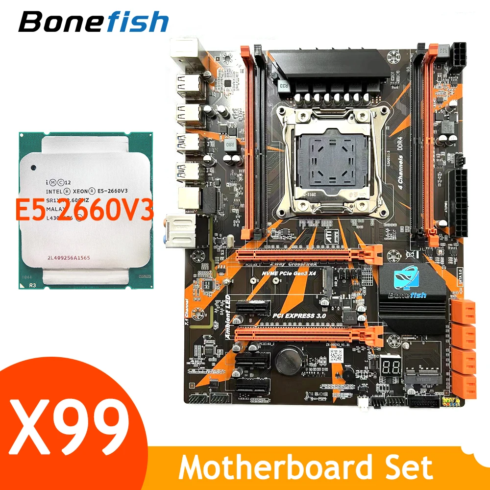 X99 Kit Motherboard Combo Set with Intel Xeon E5 2660V3 Processor LGA 2011 NO RAM Support DDR4 SATA3.0 NVME M.2 M2 SSD NGFF WiFi
X99 Kit Motherboard Combo Set with Intel Xeon E5 2660V3 Processor LGA 2011 NO RAM Support DDR4 SATA3.0 NVME M.2 M2 SSD NGFF WiFi