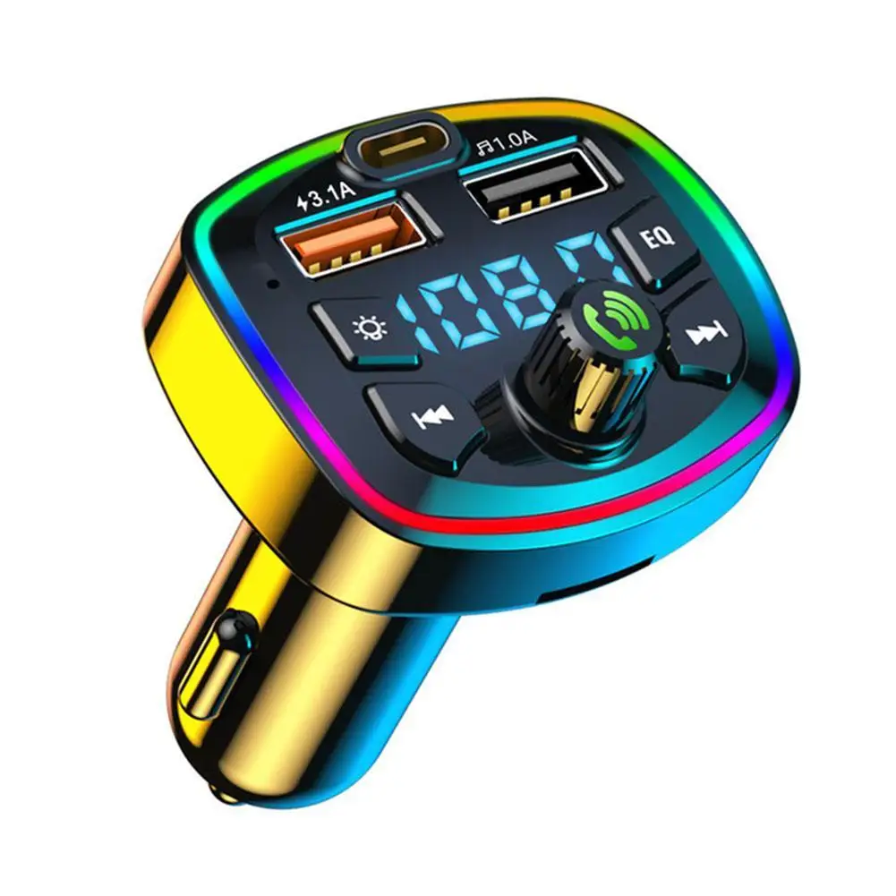 

Автомобильный громкой связи Bluetooth совместимый 5,0 FM-передатчик автомобильный комплект 2 USB быстрое зарядное устройство MP3 модулятор плеер гарнитура аудио приемник