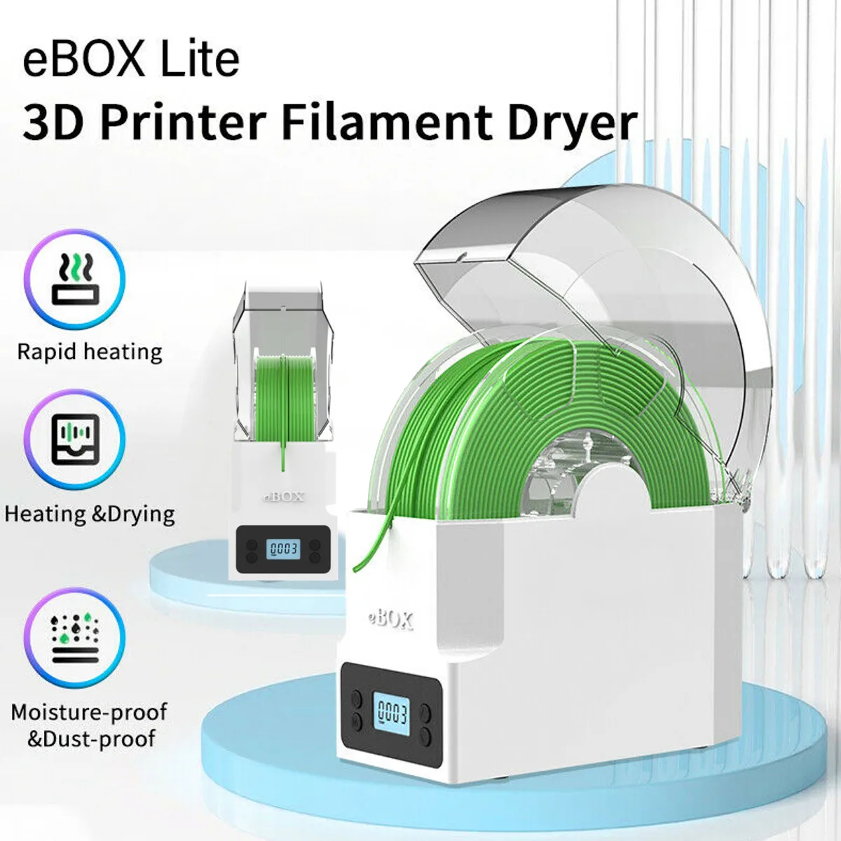 3D Filament Dryer Box Drying Filaments Storage Box Keeping Filament Dry Holder Free for 3D Printer 3D Printing Filament EU STOCK
3D Filament Dryer Box Drying Filaments Storage Box Keeping Filament Dry Holder Free for 3D Printer 3D Printing Filament EU STOCK