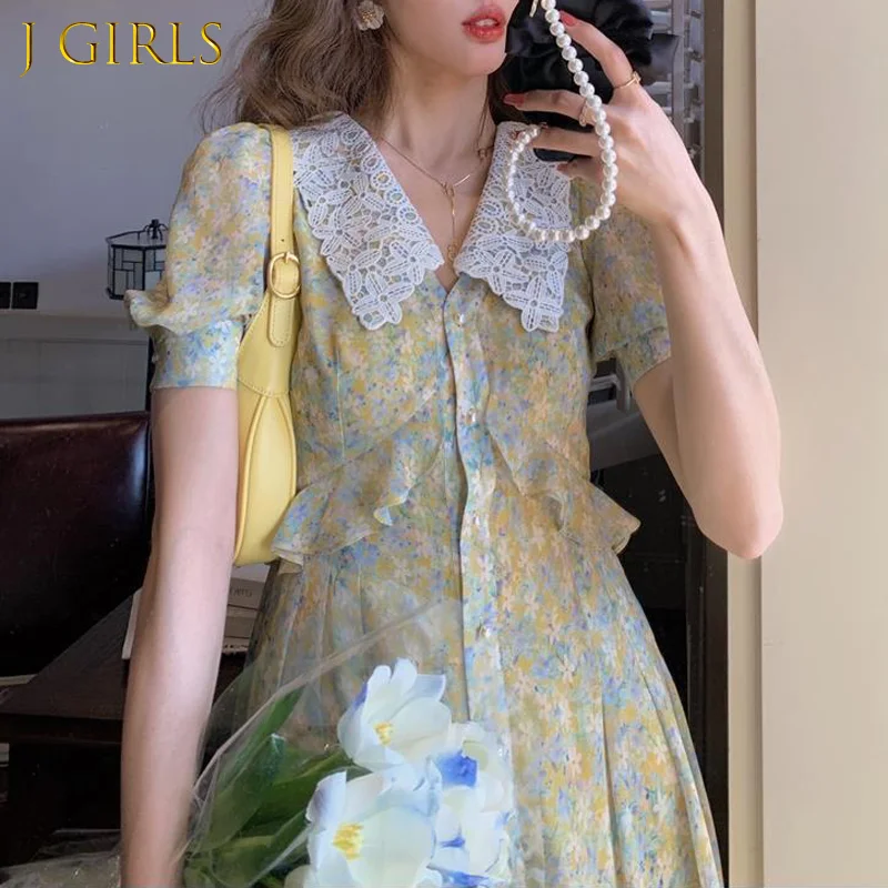 J GIRLS Women Summer Print Floral Ruffles Midi Dress Vintage Female Peter Pan Collar Party Purple Dress Lady Boho Pink Vestidos
J GIRLS Women Summer Print Floral Ruffles Midi Dress Vintage Female Peter Pan Collar Party Purple Dress Lady Boho Pink Vestidos