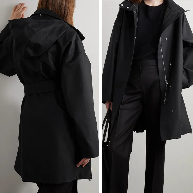 Women Windbreaker Zipper Hooded Hooded Belt Casual Trench Coat
Women Windbreaker Zipper Hooded Hooded Belt Casual Trench Coat