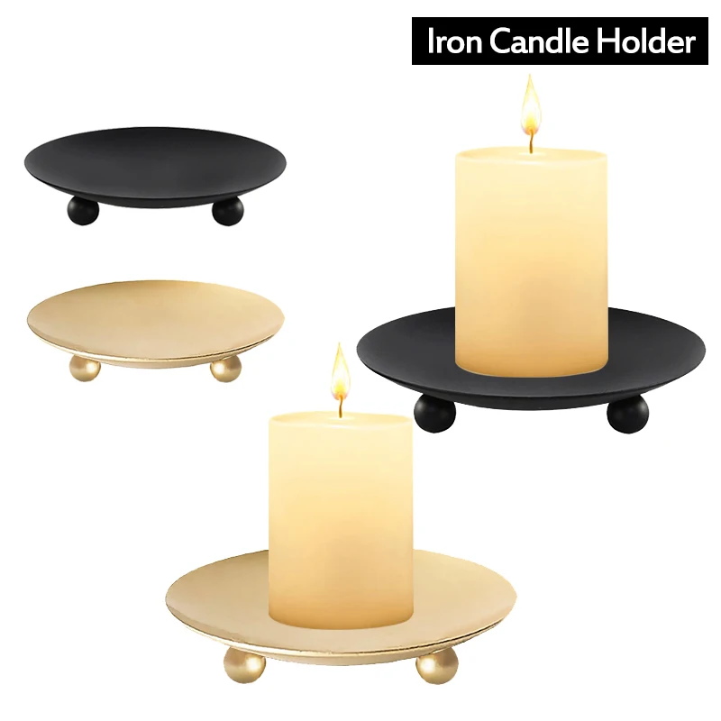 Iron Black Golden Candle Holders Pillar Metal Plate for Wedding Party Festival Candlestick Holder Art Gift Home Table Decoration
Iron Black Golden Candle Holders Pillar Metal Plate for Wedding Party Festival Candlestick Holder Art Gift Home Table Decoration