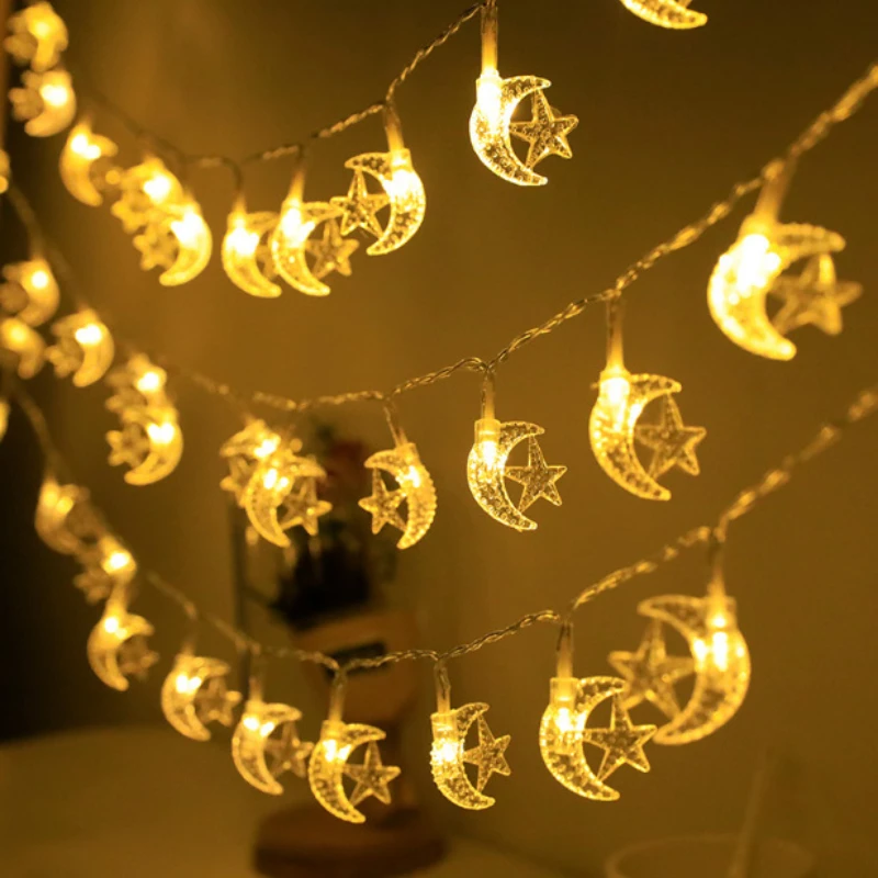 3M 20led Eid Mubarak Star Moon Led String Lights Ramadan Kareem Decoration for Home 2023 Islamic Muslim Festival Party Supplies
3M 20led Eid Mubarak Star Moon Led String Lights Ramadan Kareem Decoration for Home 2023 Islamic Muslim Festival Party Supplies