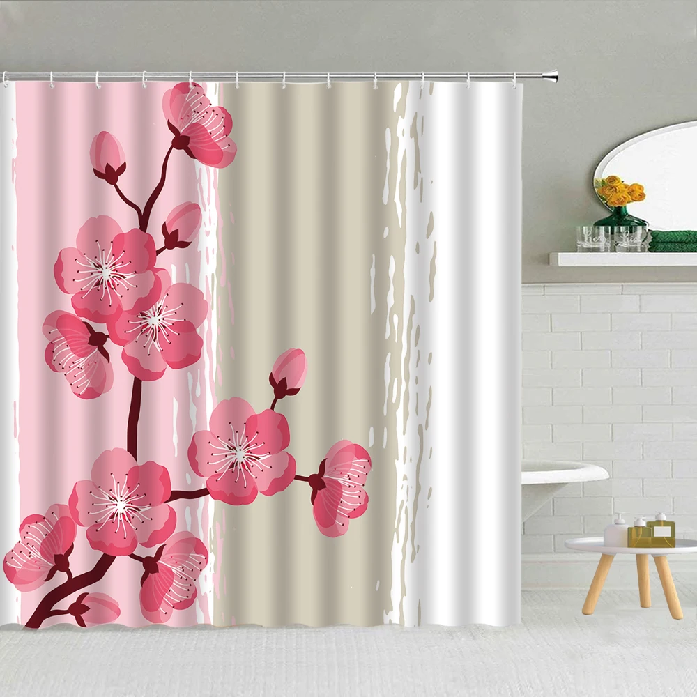 Flower Shower Curtain Pink Rose Pearl Cherry Blossom Fashion Lady Bathroom Decor Waterproof Cloth Hooks Curtains Set
Flower Shower Curtain Pink Rose Pearl Cherry Blossom Fashion Lady Bathroom Decor Waterproof Cloth Hooks Curtains Set