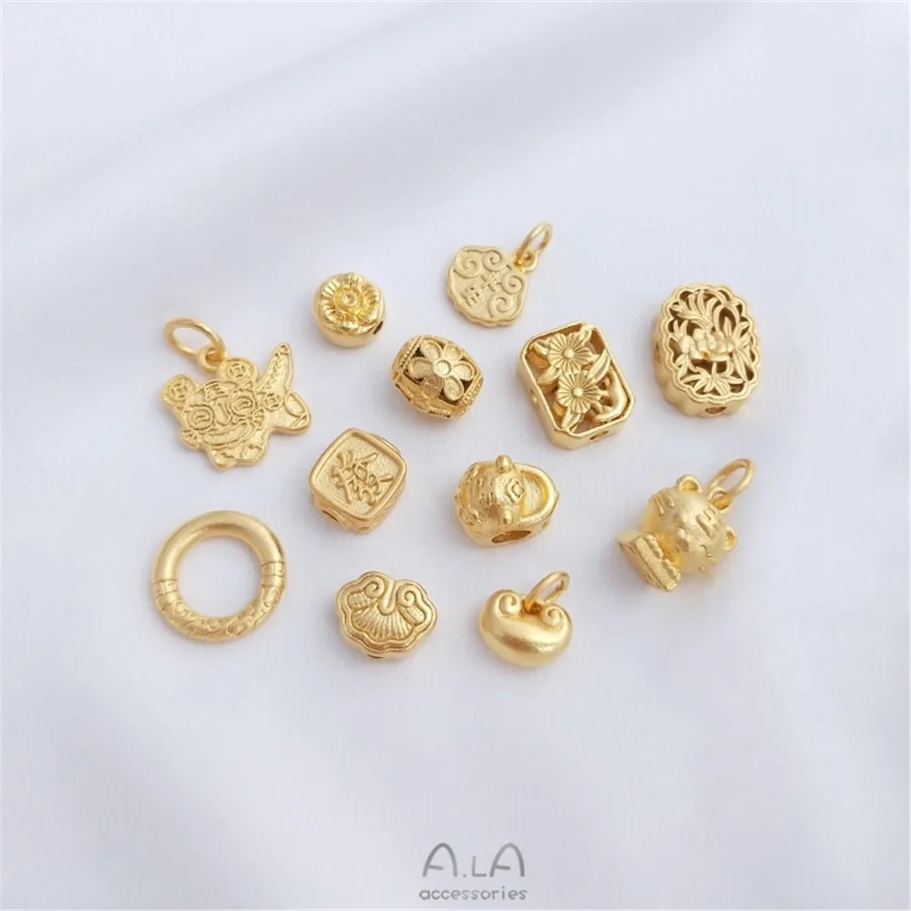 Sand gold Ruyi pearl transfer pearl tiger head heaven and earth Circle Pendant hand DIY braided rope beaded jewelry accessories
Sand gold Ruyi pearl transfer pearl tiger head heaven and earth Circle Pendant hand DIY braided rope beaded jewelry accessories