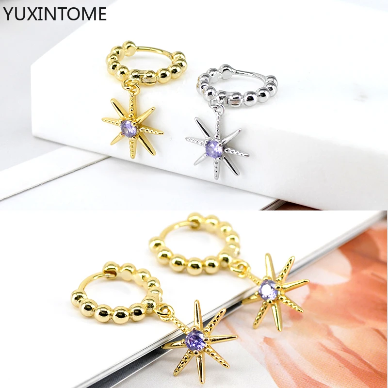 YUXINTOME 925 Sterling Silver Needle Octagonal Star Diamond Earrings For Women Korean Fashion emale Drop Earrings Jewelry
YUXINTOME 925 Sterling Silver Needle Octagonal Star Diamond Earrings For Women Korean Fashion emale Drop Earrings Jewelry