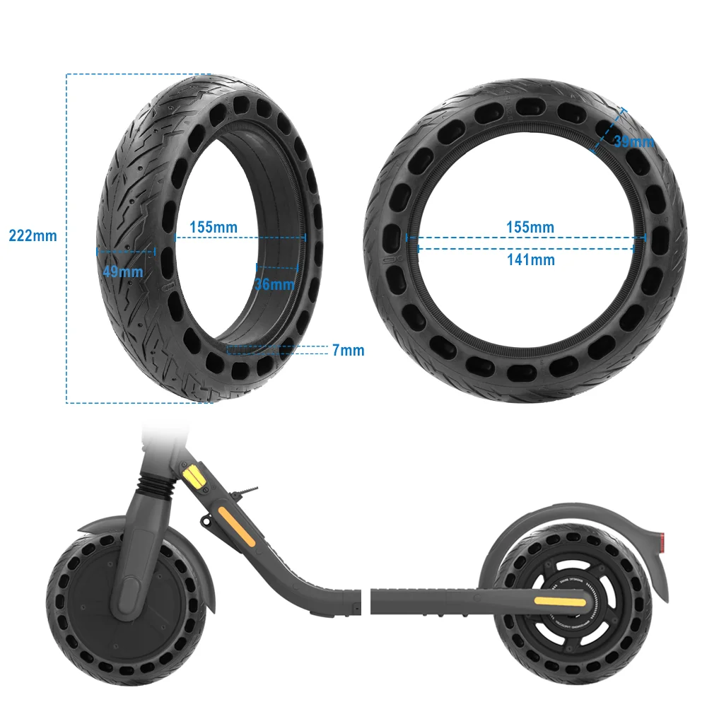 9 Inch Solid Tire For Ninebot E22 E25 E45 Electric Scooter 9x2.0 Non-Pneumatic Shock Absoption Front Rear Honeycomb Tyre Wheels
9 Inch Solid Tire For Ninebot E22 E25 E45 Electric Scooter 9x2.0 Non-Pneumatic Shock Absoption Front Rear Honeycomb Tyre Wheels