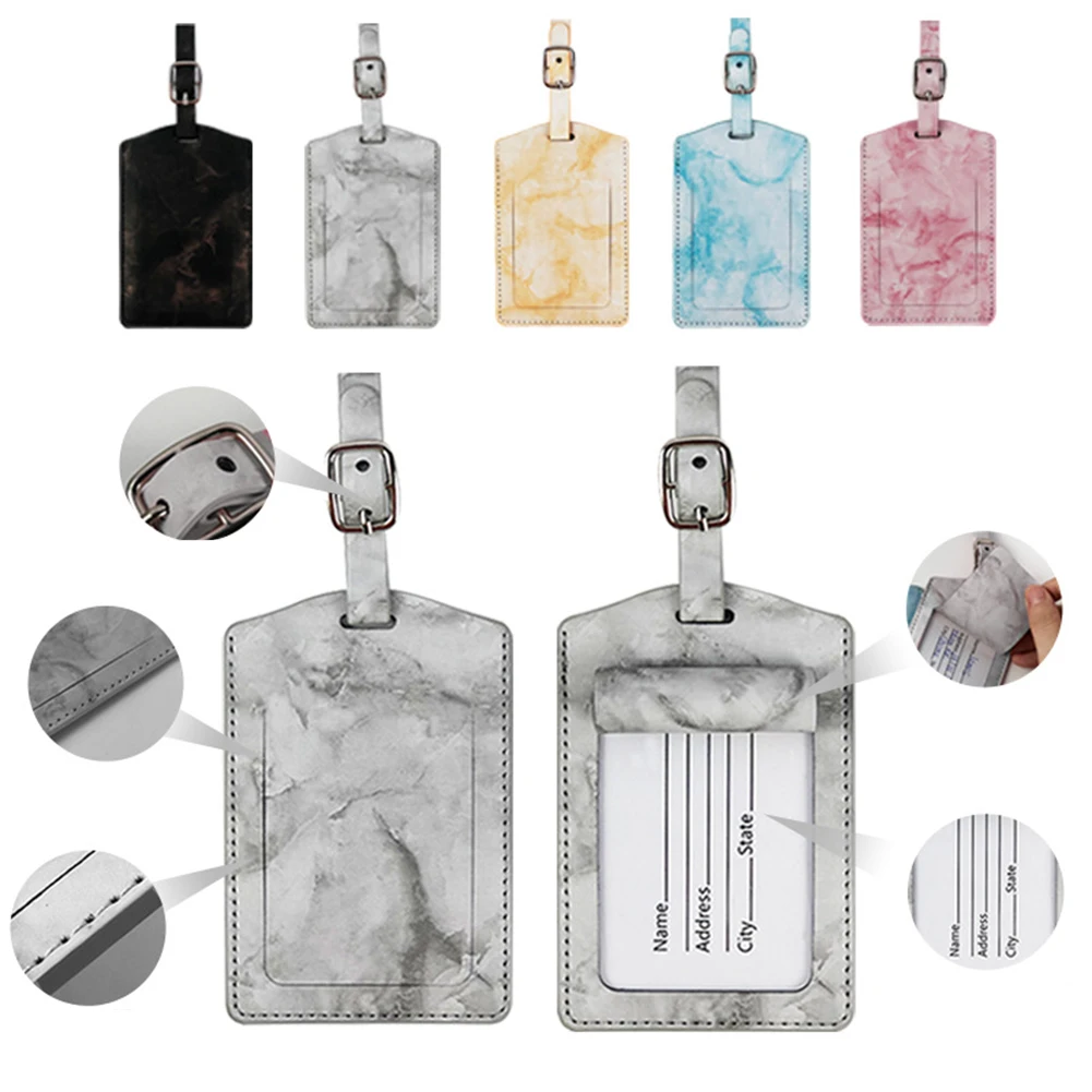 1PC Portable PU Leather Luggage Tag Suitcase Identifier Label Baggage Board Bag Tag Name ID Address Holder Travel Passport Card
1PC Portable PU Leather Luggage Tag Suitcase Identifier Label Baggage Board Bag Tag Name ID Address Holder Travel Passport Card