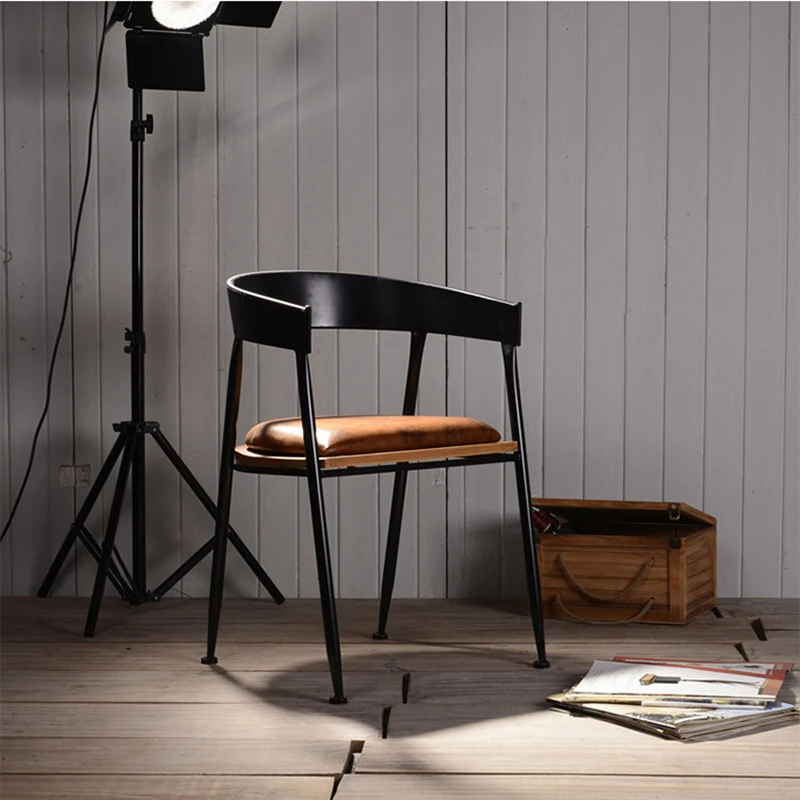 Simple Wrought Iron Wood Chair Cafe Restaurant Dining Chair Old Leisure chair American Retro Style Furniture Can be Customized
Simple Wrought Iron Wood Chair Cafe Restaurant Dining Chair Old Leisure chair American Retro Style Furniture Can be Customized