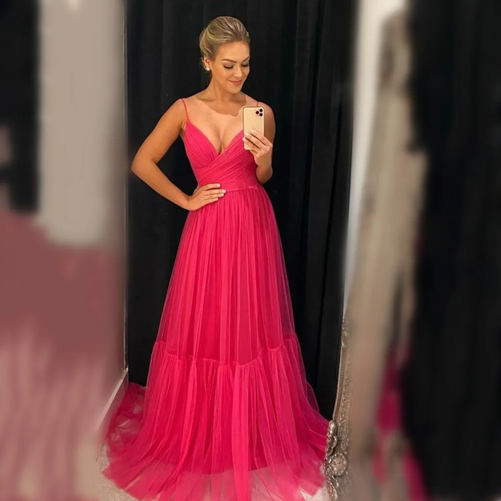 Cathy Sexy Spaghetti Strap Evening Dress A-line Tulle Prom Dress Elegant Prom Dresses Custom Vestidos De Fiesta فساتين السهرة
Cathy Sexy Spaghetti Strap Evening Dress A-line Tulle Prom Dress Elegant Prom Dresses Custom Vestidos De Fiesta فساتين السهرة