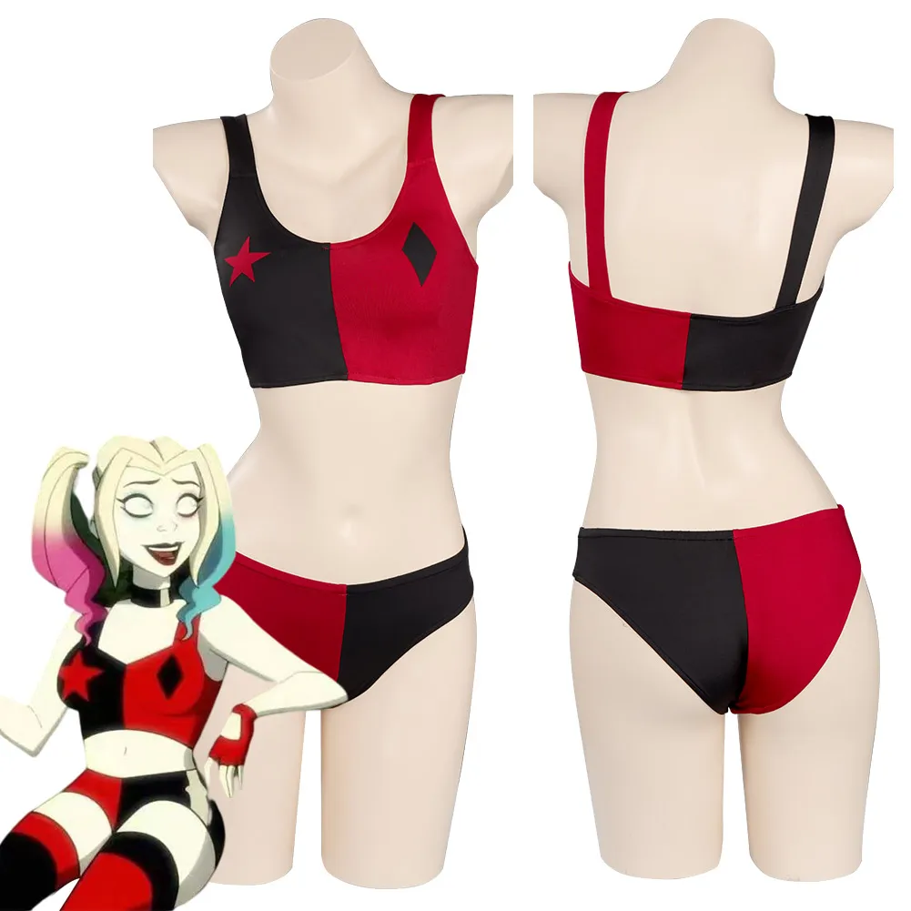 Harleen Cos Quinzel Swimsuit Cosplay Costume Two-Piece Swimwear Outfits Halloween Carnival Suit
Harleen Cos Quinzel Swimsuit Cosplay Costume Two-Piece Swimwear Outfits Halloween Carnival Suit