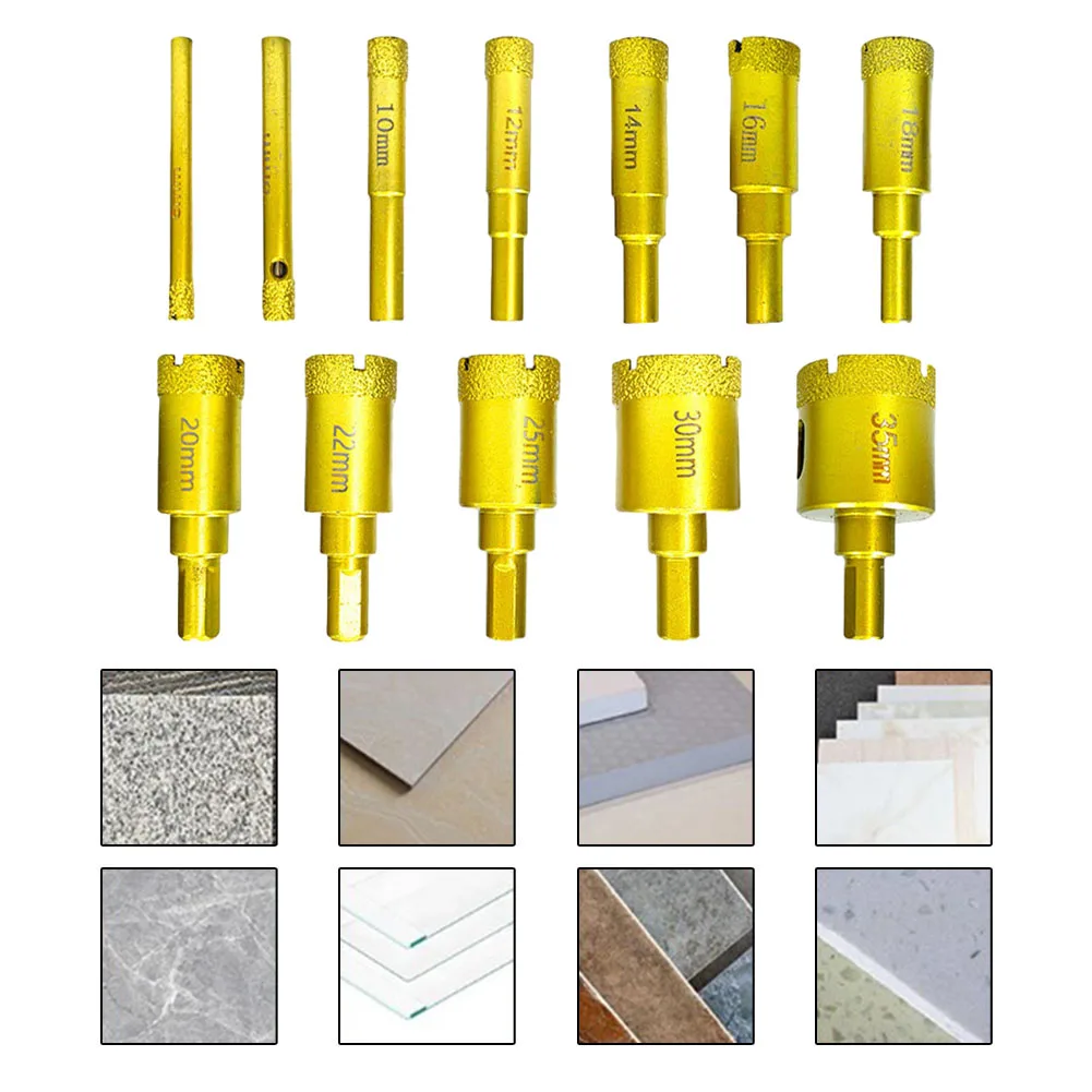 12pcs Brazed Dry Drill Bit Ceramic Tile Diamond Drill Bit 6-35mm Hole Saw Marble Ceramic Granite Porcelain Cup Saw Hole Opener
12pcs Brazed Dry Drill Bit Ceramic Tile Diamond Drill Bit 6-35mm Hole Saw Marble Ceramic Granite Porcelain Cup Saw Hole Opener
