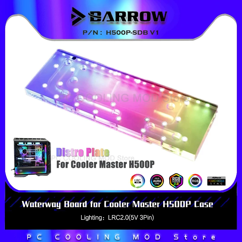 Barrow Distro plate For Cooler Master H500P Case, MOD Waterway Board Kit For CPU GPU PC Water Cooling System 5V H500P-SDB V1
Barrow Distro plate For Cooler Master H500P Case, MOD Waterway Board Kit For CPU GPU PC Water Cooling System 5V H500P-SDB V1
