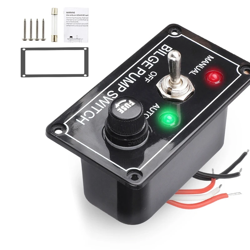 DC 12V Fused Marine Bilge Pump Switch Panel With LED Indicator Light Manual/Off/Auto 3-Way Toggle Switch
DC 12V Fused Marine Bilge Pump Switch Panel With LED Indicator Light Manual/Off/Auto 3-Way Toggle Switch