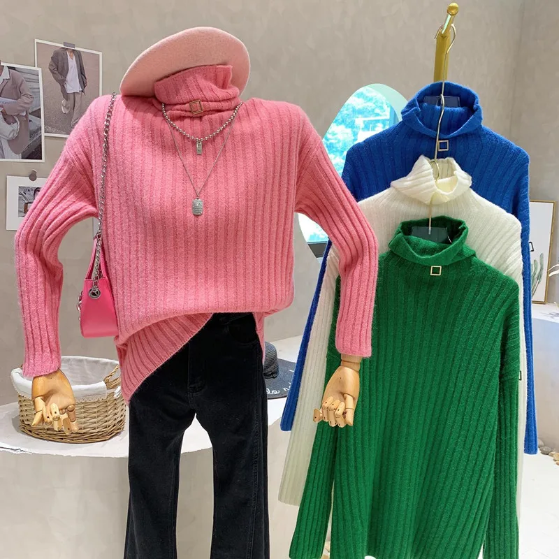 New Women's Clothing 2022 Autumn Winter candy color Sweater high collar loose thickened knitting bottoming shirt knit top
New Women's Clothing 2022 Autumn Winter candy color Sweater high collar loose thickened knitting bottoming shirt knit top