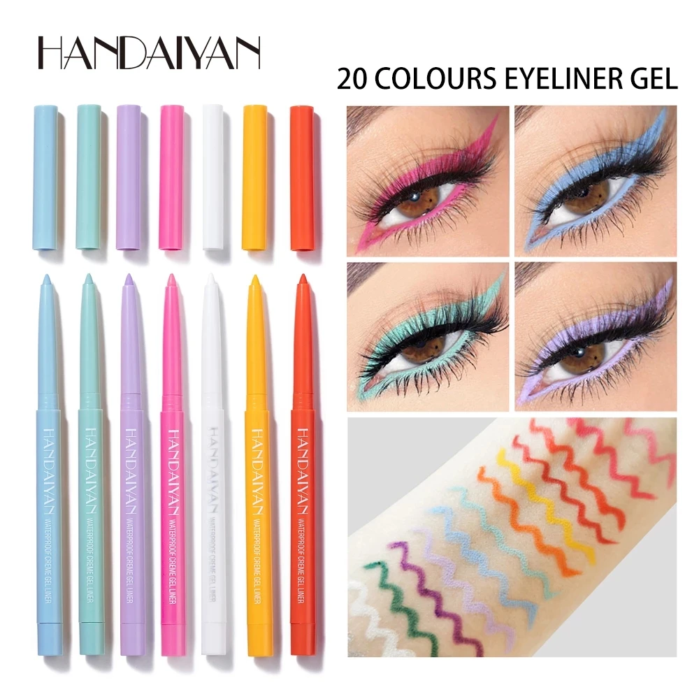 HANDAIYAN 20 Color Option Matte Eyeliner Gel Pencil Easy to Wear Colorful White Yellow Blue Eye Liner Pen Cream Makeup Cosmetics
HANDAIYAN 20 Color Option Matte Eyeliner Gel Pencil Easy to Wear Colorful White Yellow Blue Eye Liner Pen Cream Makeup Cosmetics
