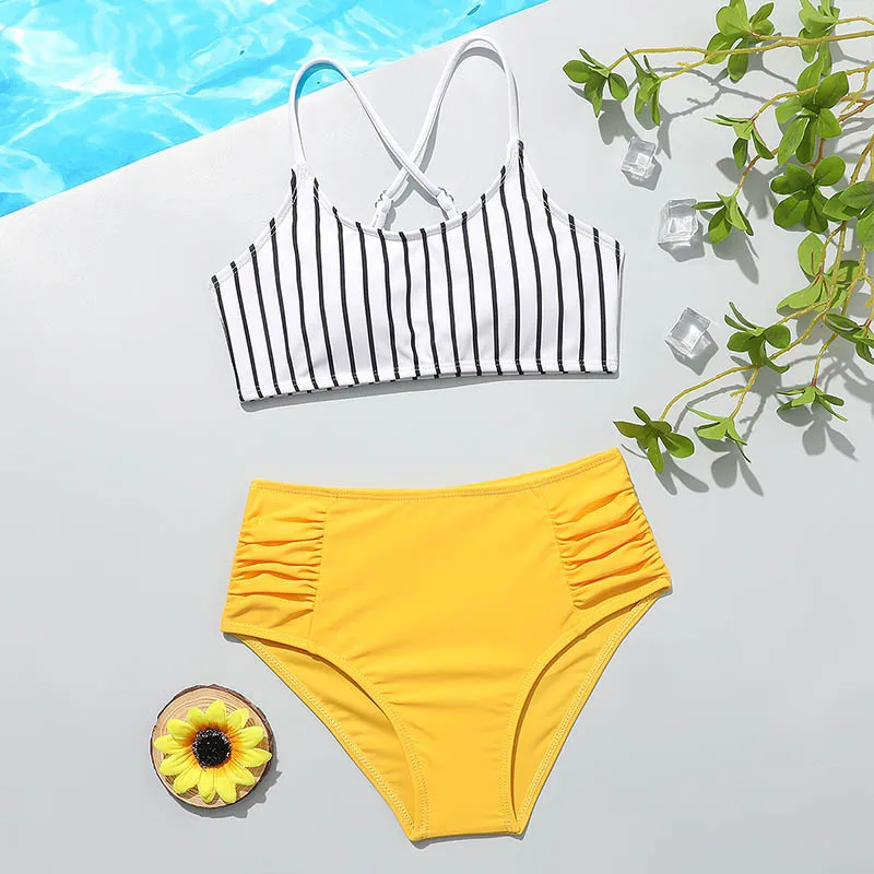 Vertical Stripes High Waist Teen Girls Bikini Set 8-15 Years Two Piece Swimsuit Children's Swimwear for Teenage Girls Beachwear
Vertical Stripes High Waist Teen Girls Bikini Set 8-15 Years Two Piece Swimsuit Children's Swimwear for Teenage Girls Beachwear
